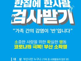 부산시, '한 집에 한 사람 코로나19 검사받기' 범시민 운동 펼친다 기사 이미지