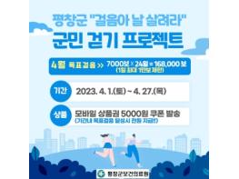 평창군, 4월 모바일 걷기 챌린지'하루 7000보'도전하세요! 기사 이미지