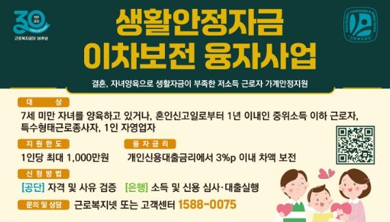 근로복지공단, 월 소득 5백만 원 이하 근로자·1인 자영업자에게 대출 이자 3% 지원 기사 이미지