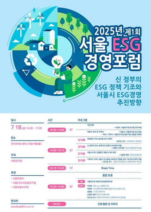 서울연구원, 2025년 서울 ESG 경영포럼 개최 기사 이미지