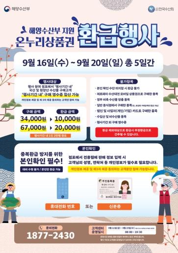 충남도 “추석 장바구니 수산물 채우고 온누리상품권 최대 2만원 받으세요” 기사 이미지